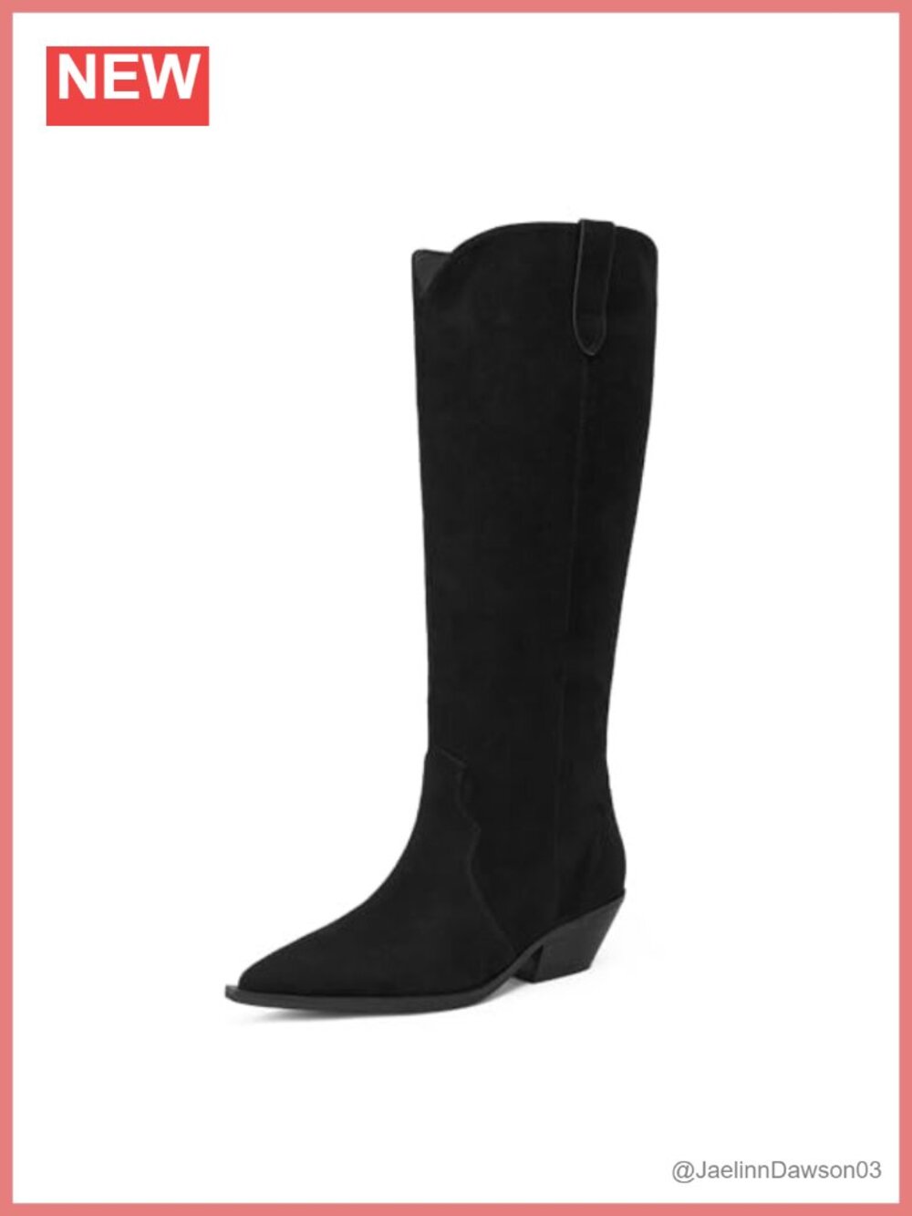 Knee High Boots Pointed Toe 2 In Chunky Heel Pull-On Riding Boots